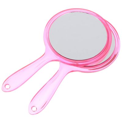 2pcs Double Sided Mirror Makeup Mirror with Handle Handheld Magnifying Travel Magnifying with Handle Vanity Handheld Cosmetic
