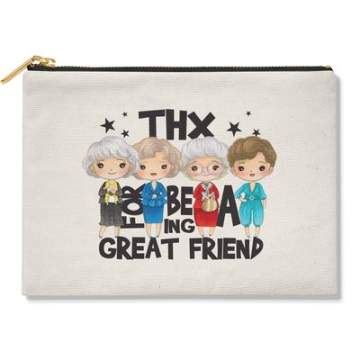 CoconutGardenCorp Golden Girls Make Up Bag, Cosmetic Bag, Rose, Dorothy, Blanche, Sophia, Stay Golden Cartoon