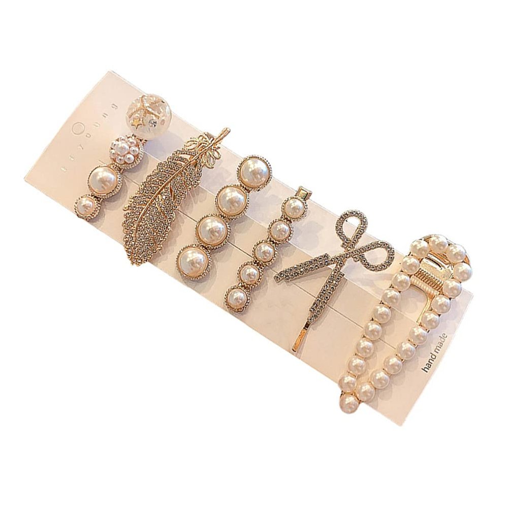 Beaupretty 6pcs Rhinestone Design Hair Clips Elegant Bobby for Women All- Hair Accessories for Various Hairstyles Charming and Attractive
