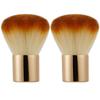 2 Pieces Kabuki Brushes Powder Brush Blush Brush Foundation Brush Bronzer Brush Face Blender Brush Mineral Blending Buffing Concealer Brush Multifunction Cosmetic Tools Portable Makeup Brush (Golden) view 1