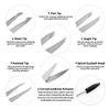 Precision Eyebrow Tweezers Set Pack of 6 for Women Ingrown Facial Hair Removal Pointed Tweezers Scissors Brush Kit for Splinter with Leather Case Gift view 3