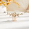AW BRIDAL Bridal Hair Comb for Wedding in Gold-D, Handmade Alloy Material and Rhinestones, 4.92*2.36, Non-Slip for Bridesmaids Hair Clip, Bridal Hair Accessories for Beides view 1