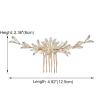 AW BRIDAL Bridal Hair Comb for Wedding in Gold-D, Handmade Alloy Material and Rhinestones, 4.92*2.36, Non-Slip for Bridesmaids Hair Clip, Bridal Hair Accessories for Beides view 2