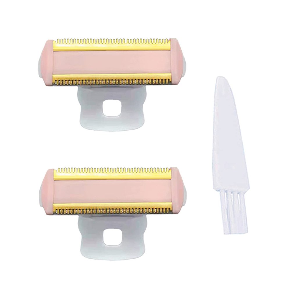2PCS Ladies Shaver Replacement Head for Finishing Touch Flawless Body Rechargeable Women Hair Removal Shaver Bikini Trimmer Shaver Head with a Cleaning Brush (Shaver Head 2pcs+Brush)