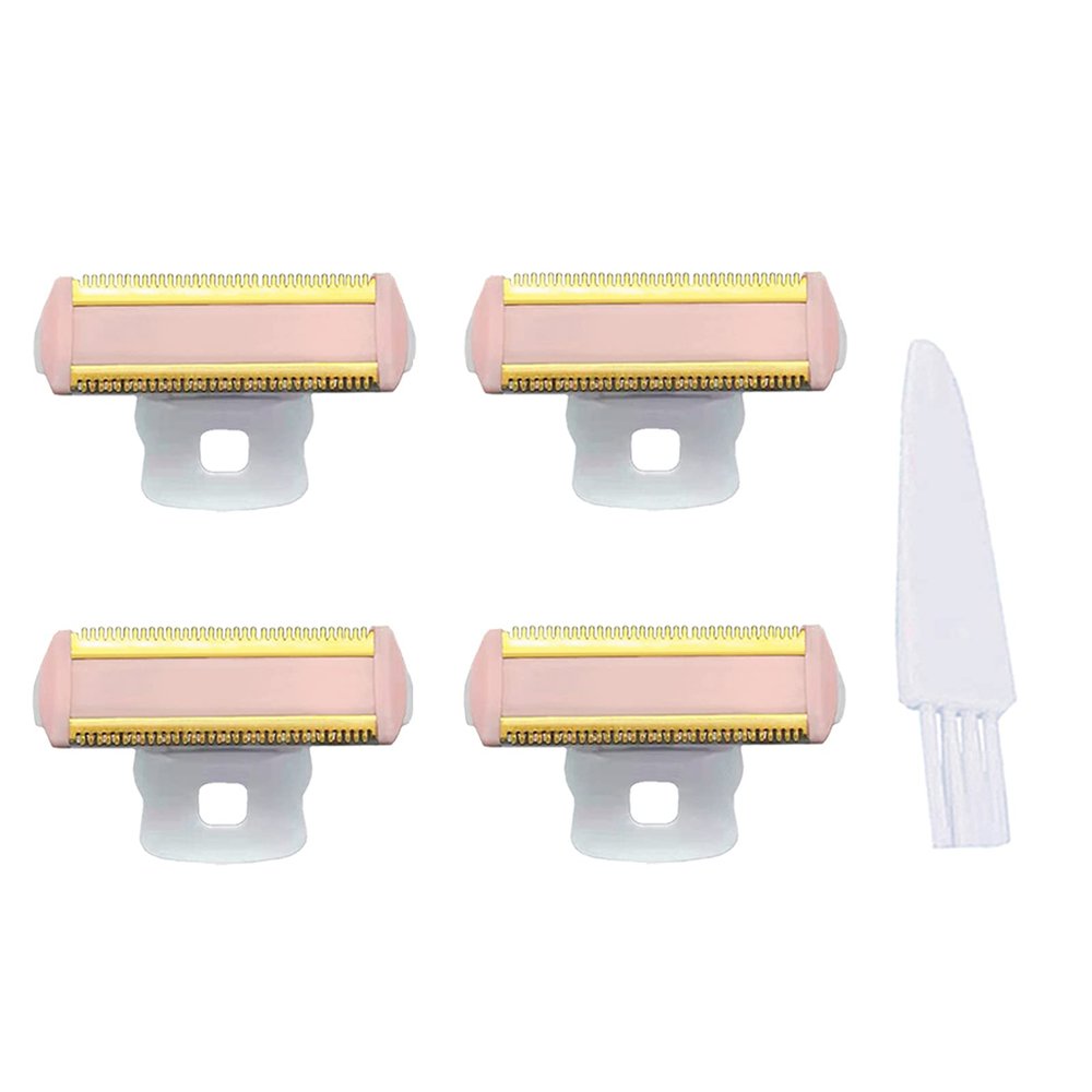 4PCS Ladies Shaver Replacement Head for Finishing Touch Flawless Body Rechargeable Women Hair Removal Shaver Bikini Trimmer Shaver Head with a Cleaning Brush (Shaver Heads 4PCS + Brush)