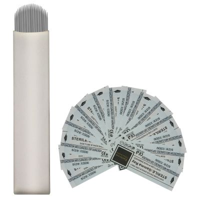 Guapa 20pcs Disposable Microblading Blades Nano U24 0.15mm Microblades Agujas Microblading Manual Eyebrow Shading Needle for Tattoo Manual Pen (20pcs)