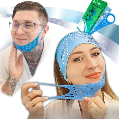 BYONDO Reusable Double Chin Strap - V Shaped mask - Comfortable Soft TPE Chin Strap Facial Strap with Headband - One Size Fits All - for Men and Women