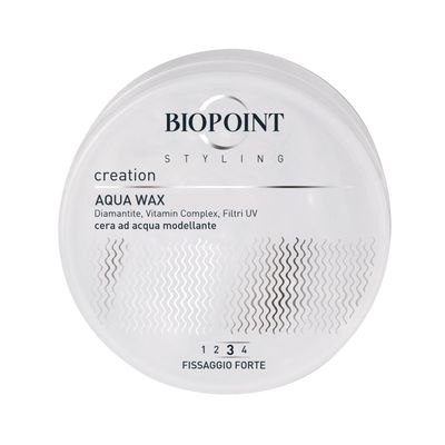 BIOPOINT Styling Aqua Wax, Cera Modellante e Lucidante Fissaggio Forte 100 ml, Strong Fixation 3.3 Fl Oz Made in Italy [italian import]