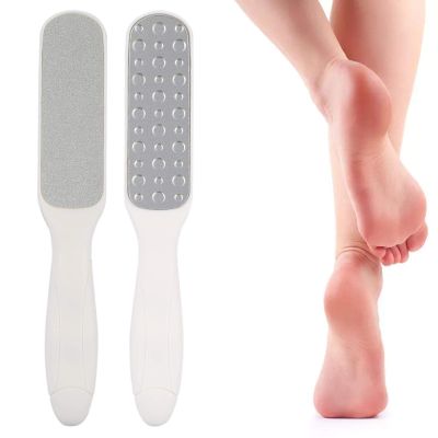 Double Side Pedicure Foot File, Professional Stainless Steel Plastic Foot Skin Scraper Exfoliating Feet Care Tool for Dead Skin, Cracked Heel Foot Scraper
