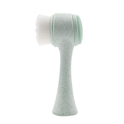 Brush, Portable Double-Sided Silicone Brush Soft and Gentle Facial Cleansing Facial Massage Facial Cleansing Skin Rotating Brush (Color : A)