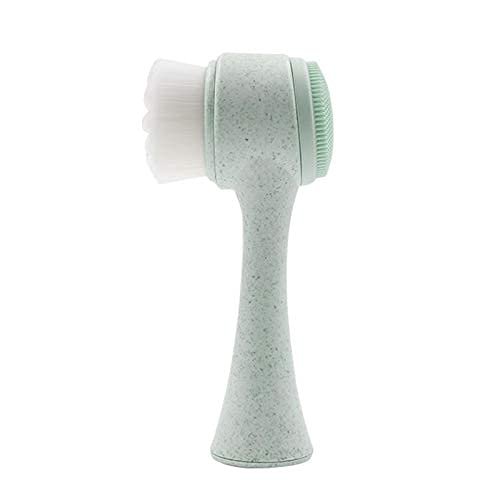 Brush, Portable Double-Sided Silicone Brush Soft and Gentle Facial Cleansing Facial Massage Facial Cleansing Skin Rotating Brush (Color : A)