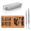 FAMILIFE 13pcs Stainless Steel Manicure Set And L07 100% Stainless Steel Ingrown Toenail File and Lifter Double Sided with Storage Case view 1