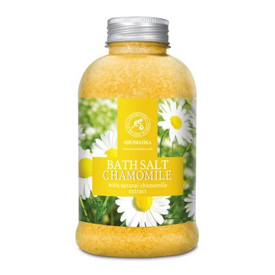 Bath Sea Salt Chamomile 21.16 Oz (600g) - Bath Salts with Natural Chamomile Extract for Bath Soak - Relaxing Bath - Body Care - Muscle Relaxation - Aromatherapy Bath Salts - Herb Bath Salt