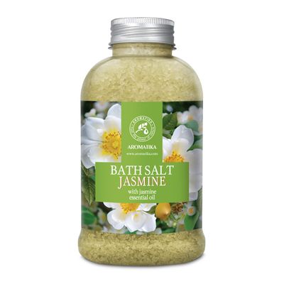 Bath Sea Salt Jasmine 21.16 Oz - Bath Salts with Jasmine Essential Oil for Bath Soak - Relaxing Bath - Body Care - Muscle Relaxation - Good Sleep - Aromatherapy Bath Salts - Flower Bath Salt