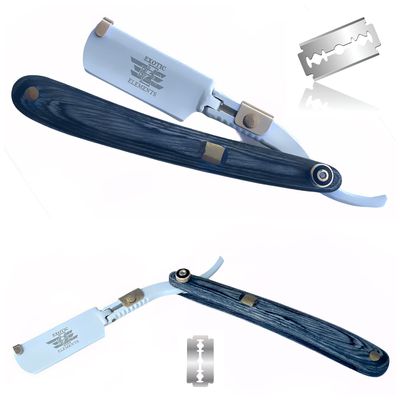 Durable Stainless-Steel Full Blade Holder Straight Edge Razor in White and Black Cool 2021 Design All Purpose Shaver for Barbershop Beauty Salons Cut Throat Folding Classic Style Shaver