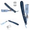Durable Stainless-Steel Full Blade Holder Straight Edge Razor in White and Black  Cool 2021 Design All Purpose Shaver for Barbershop Beauty Salons  Cut Throat Folding Classic Style Shaver view 2