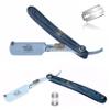 Durable Stainless-Steel Full Blade Holder Straight Edge Razor in White and Black  Cool 2021 Design All Purpose Shaver for Barbershop Beauty Salons  Cut Throat Folding Classic Style Shaver view 3