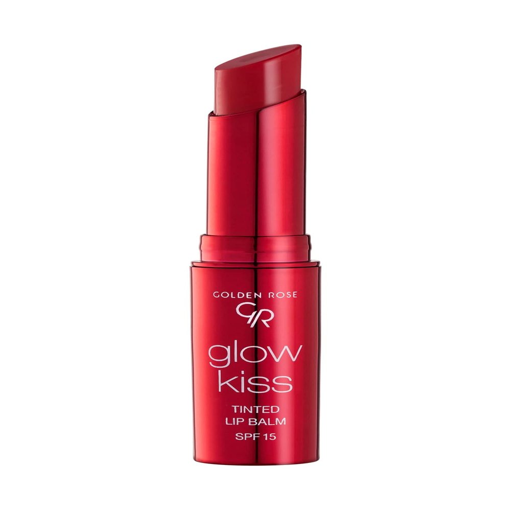 Golden Rose Cosmetics Glow Kiss Tinted Lip Balm with SPF15, Vegan Formula (Strawberry)