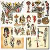 Traditional, Vintage, Old School Style Tattoo Flash Collection, 47 Sheets 11x14 view 2
