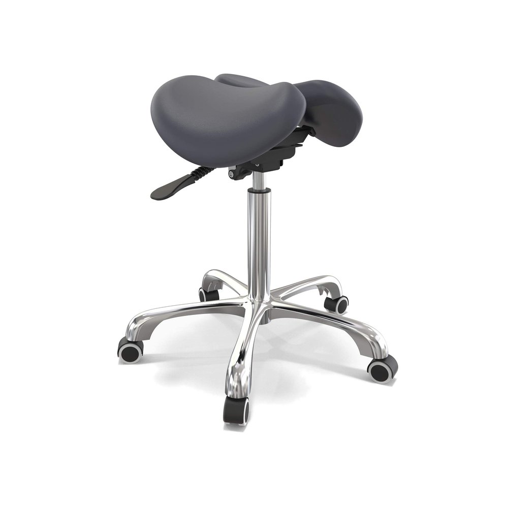MASTER MASSAGE EQUIPMENT Ergonomic Swivel Saddle Rolling Hydraulic Stool In Black for Clinic, Spas, Salons, Debtists, Classrooms, Home, Office, 1count