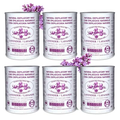 Sharonelle Soft Wax All Purpose Hair Removal Natural Depilatory Canned Wax for Sensitive Skin Canada-Made Melting Wax in Black color Canned Package (6PC, Lavender)