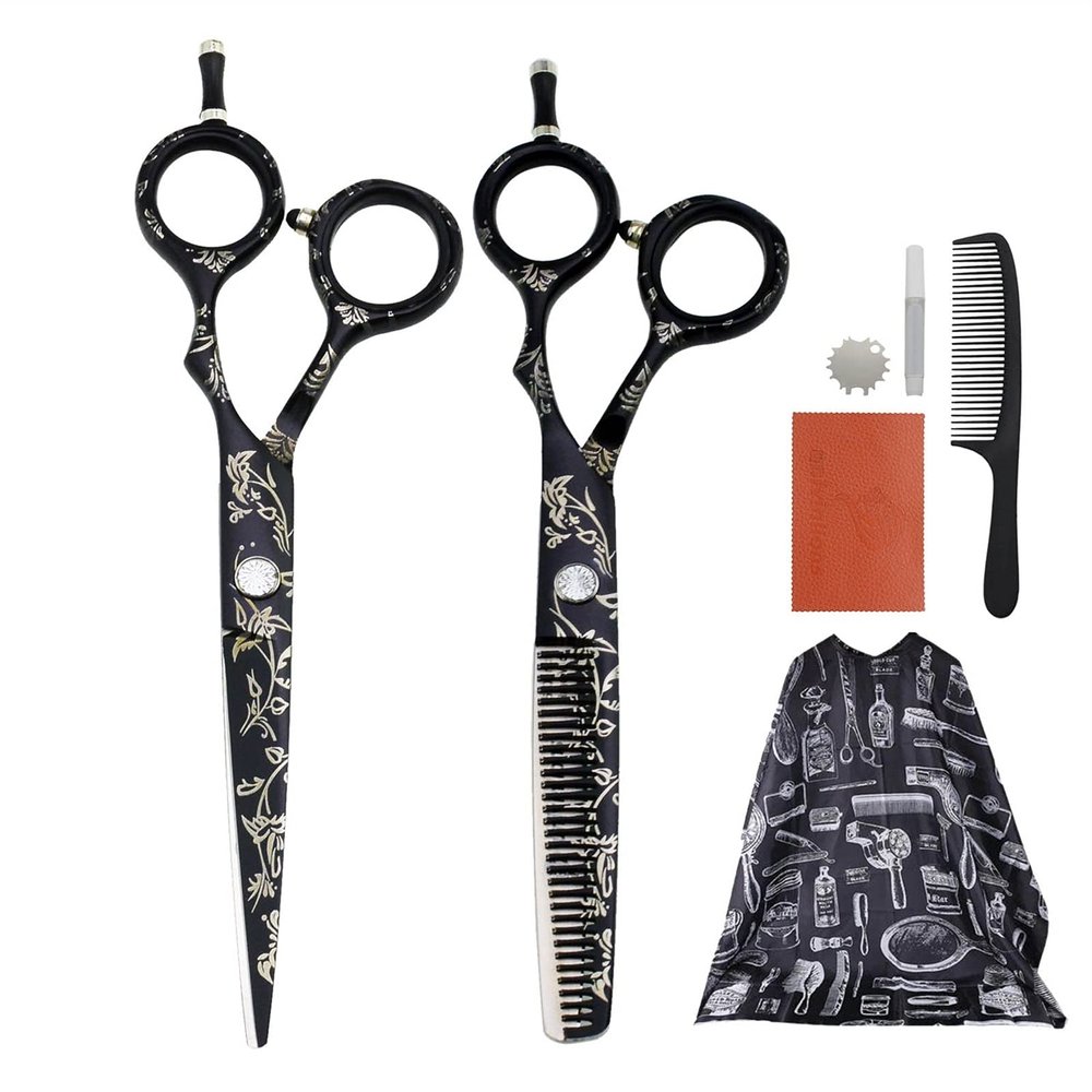 5.5/6" Cape Hair Scissors Hairdressing Scissors Barber Salon Styling Scisors Professional Japanese Haircutting Shears Thinning shear (Size : 5.5 inch)