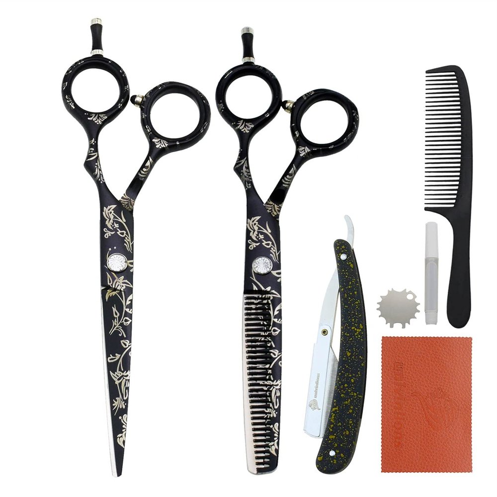 5.5/6" Razor Hair Scissors Hairdressing Scissors Barber Salon Styling Scisors Professional Japanese Haircutting Shears Thinning shear (Size : 5.5 inch)