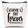 LIBIHUA Retirement Appreciation Gifts for Teacher Makeup Bag Cosmetic Bag Travel Pouch Teacher Leaving Going Away Gift Forever Retired and Loving It view 1
