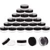 100 Pack 3 Gram Sample Containers with Lids, 3ml Mini Sample Jars, Tiny Plastic Cosmetic Containers for Lip Balms, Makeup, Lotion, Eye Shadow, Powder, and Lip Balms (Black Lids) view 1