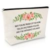 Sfodiary Thank You Gift Makeup Bag for Team Leader Coworker Inspirational Appreciation Gift for Employee Boss Teacher Cosmetic Bag Going Away Retirement Gift for Friends Social Worker Travel Pouch view 1