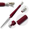AAProTools Nail Pinching Cuticle Pusher Stainless Steel C-Curve Pincher Cuticle Cutter Gel Nail Acrylic Remover Pro Multi Function Nail Shaping Cleaner Tweezers Double End Manicure Tools (Maroon) view 1