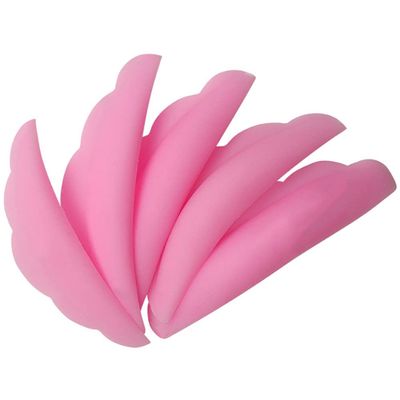 AKOAK 10 Pcs (5 Pairs) Silicone Eyelash Curler Sun Edge Grafting Eyelash Ironing Aid Eyelash Lifting Pad Cosmetic Products Reusable Eyelash Lifting Pad (Pink)