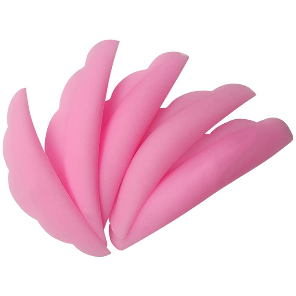 AKOAK 10 Pcs (5 Pairs) Silicone Eyelash Curler Sun Edge Grafting Eyelash Ironing Aid Eyelash Lifting Pad Cosmetic Products Reusable Eyelash Lifting Pad (Pink)