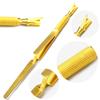 AAProTools Nail Pinching Cuticle Pusher Stainless Steel C-Curve Pincher Cuticle Cutter Gel Nail Acrylic Remover Pro Multi Function Nail Shaping Cleaner Tweezers Double End Manicure Tools (Gold) view 1