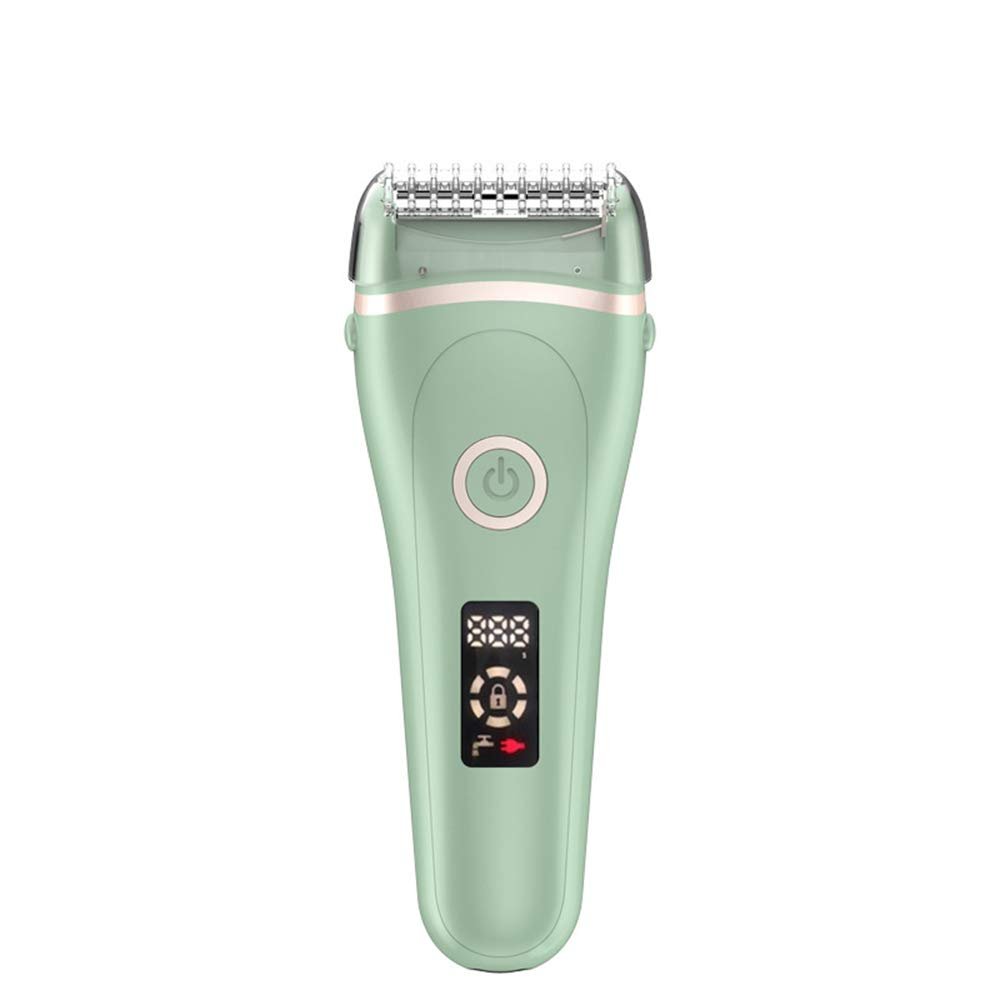Electric Razor for Women, Hair Removal for Women 2 in 1 Wet & Dry Painless Rechargeable for Legs Underarms and Bikini Pop-Up Trimmer (Green)