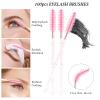 300 PCS Eyelash Extension Supplies Kit,Disposable Lash Spoolies Brushes Micro Swab Brushes Mascara Wand Lip Brushes for Eyelash Extension Tattoo Lipstick Applicator (Pink) view 2