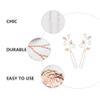 Bridal Crystal Hair Pins, 6pcs Rhinestones Leaves Wedding Hair Pins U Shaped Bridal Hairpins Headpiece Party Headdress for Women and Girls view 3