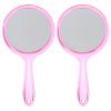 Beaupretty 2pcs Handheld Double-Sided Cosmetic Mirrors with Magnification Handle Portable for Makeup Shaving and Travel Elegant Design for Home and view 1