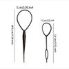 10 Pairs Hair Tail Tools, Hair Braid Accessories,French Braid Tool Loop for Hair Styling, 20pcs, black Color view 2