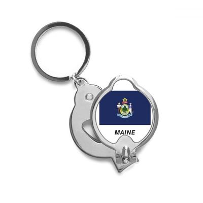 American State Flag Contour Maine Finger Nail Clippers Scissor Stainless Steel Cutter