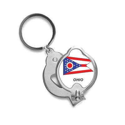 American State Flag Contour Ohio Finger Nail Clippers Scissor Stainless Steel Cutter