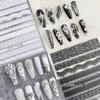 4 Colors ins Minimalist Style Nail Stickers, Lace Bridal Wedding Nail Art Sticker for Man Woman (4 Sheets) view 1