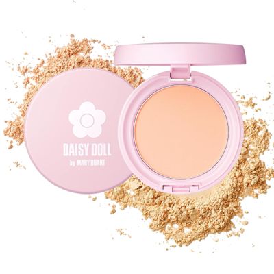 Daisy Doll Face Powder, Pressed Setting Powder, Japanese Makeup for Matte & Smooth Finish, 0.3 oz (10 g), 02 Pink Ocher