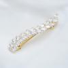 Sparkly Crystal Flower Leaf Hair Barrette Hair Clips Hair Pins for Women Bridal Wedding Prom Party Hair Accessaries (Gold Curved Leaf) view 3