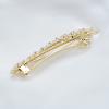 Sparkly Crystal Flower Leaf Hair Barrette Hair Clips Hair Pins for Women Bridal Wedding Prom Party Hair Accessaries (Gold Curved Leaf) view 4