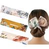 3Pcs Deft Wire Hair Clips for Fast Chignon & Bun Hairstyles - Large Cloth Hair Bands, Donut Scrunchies, Bun Makers for Women Girls (Beige Yellow) view 1