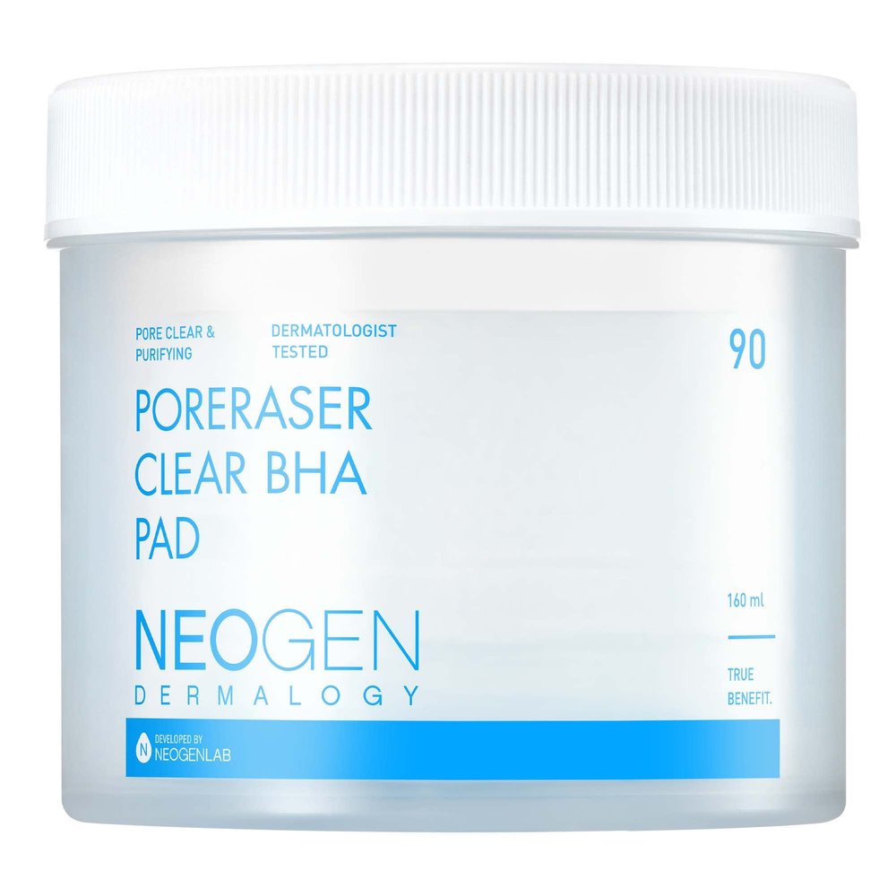 NEOGEN DERMALOGY Poreraser Clear BHA Pad (90 pads) - Facial Exfoliant for Skin Resurfacing & Blackheads & Enlarged Pores with BHA & Tannins & Evening Primrose, Sensitive Skin - Korean Skin Care