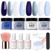 AzureBeauty Starter Dip Powder Kit, 4 Winter Glitter Blue White Navy Shades view 1