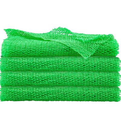 4 Pieces African Net Bath Sponge African Exfoliating Long Net Sponge Exfoliating Shower Body Scrubber Skin Smoother for Daily Use(Green, 25.6 x 7.9 inch)