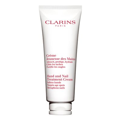 Clarins Hand and Nail Treatment Cream | Award-Winning | Softens, Nourishes and Shields Skin | Strengthens Nails and Conditions Cuticles | Natural Plant Extracts, Including Shea Butter | 3.4 Ounces